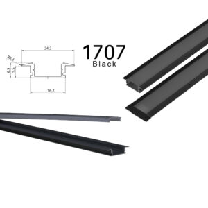 Aluminium LED Casing - 17xx - 1707, Black